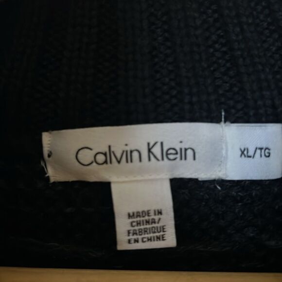 Calvin Klein’s Mens oversized wool 4 button mock neck cabincore sweater size XL - Picture 4 of 7